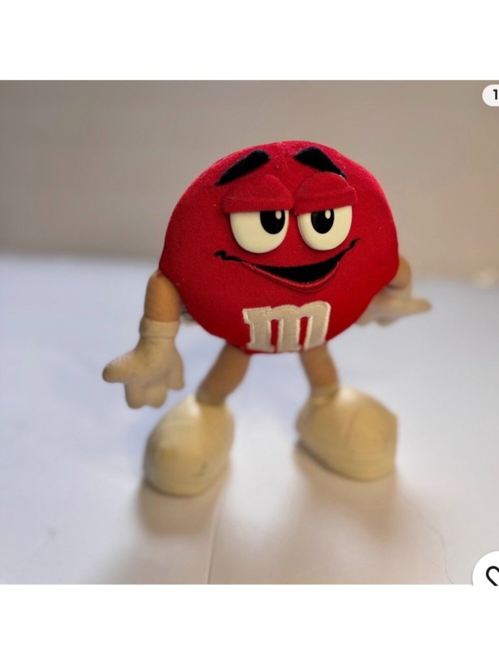 Vintage 1997 M&Ms Red Character Plush Poseable 8 Inch Collectible Toy Cyrk Inc